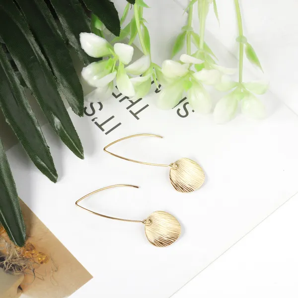 Gold_Tone_Textured_Fan_Drop_Earrings_for_Women