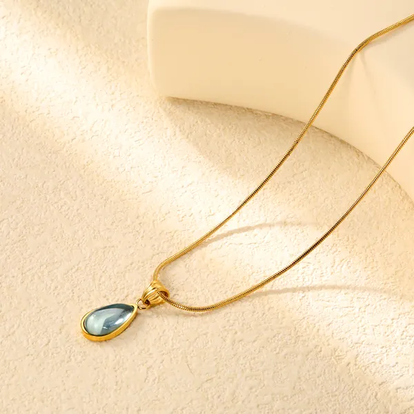 Gold_Tone_Blue_Teardrop_Pendant_Necklace_for_Women