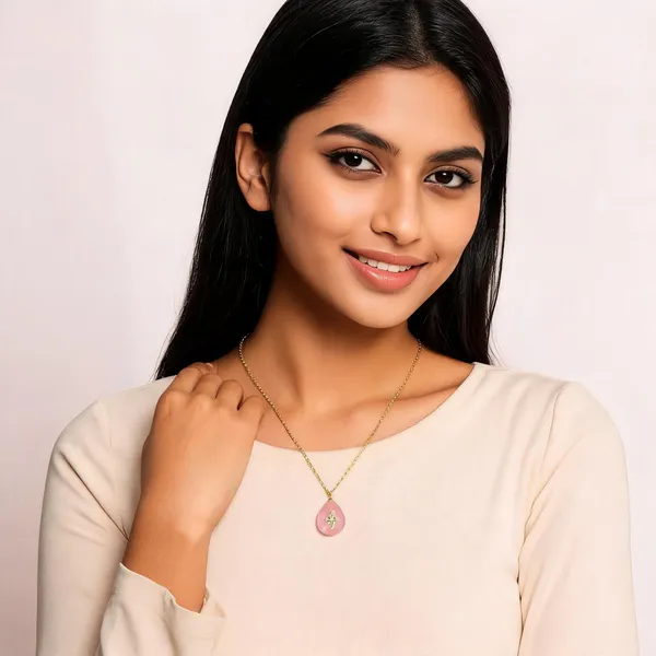 Pink_Gold_Tone_Teardrop_Pendant_Necklace_for_Women