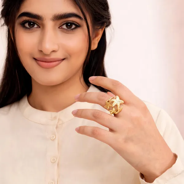 Gold_Tone_Starfish_Design_Ring_for_Women
