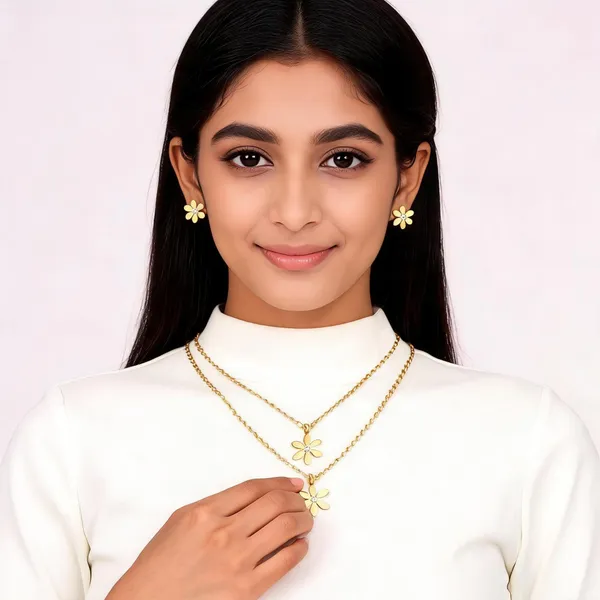 Gold_Plated_Floral_Necklace_And_Earrings_Set_for_Women