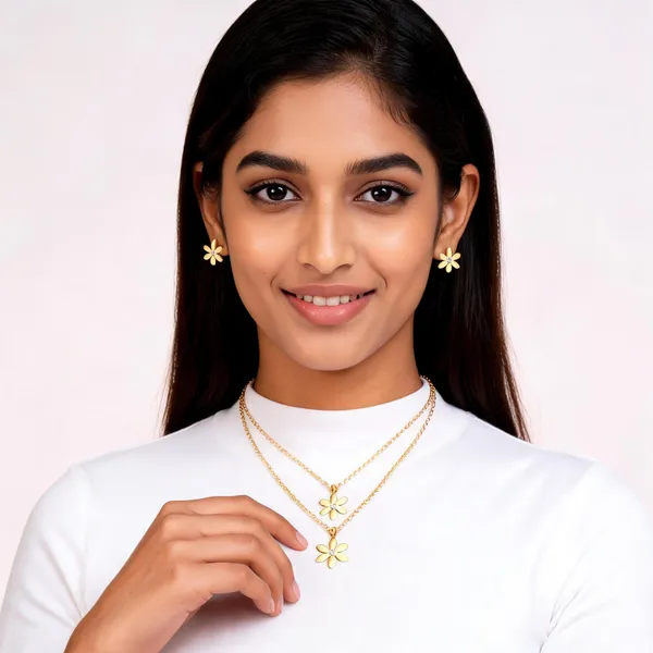 Gold_Plated_Floral_Necklace_And_Earrings_Set_for_Women