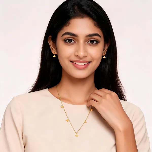 Gold-Tone_Geometric_Necklace_And_Earrings_Set_For_Women