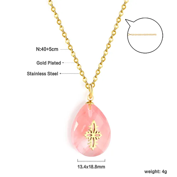 Pink_Gold_Tone_Teardrop_Pendant_Necklace_for_Women