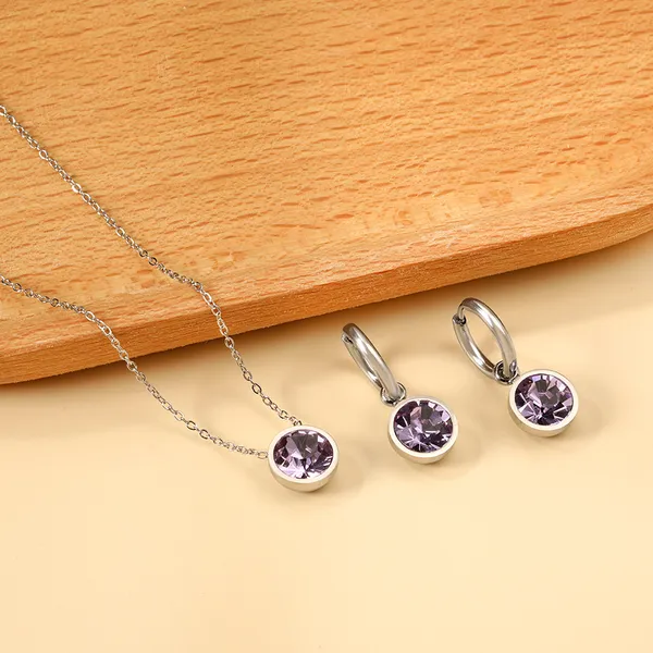 Silver_Stainless_Steel_Purple_Crystal_Necklace_And_Earrings_Set