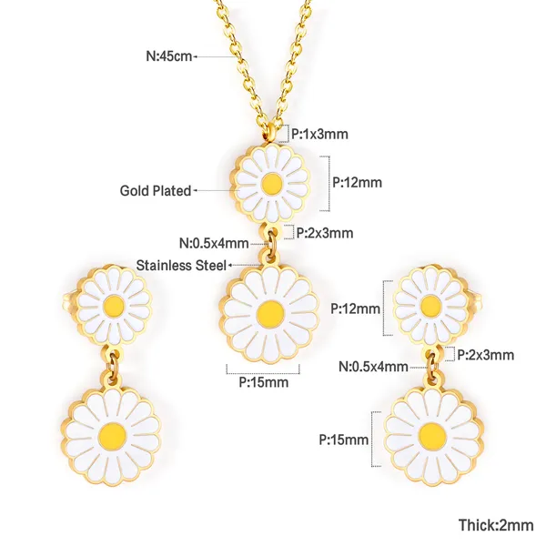 Gold_Tone_Floral_Necklace_And_Earrings_Set_for_Women