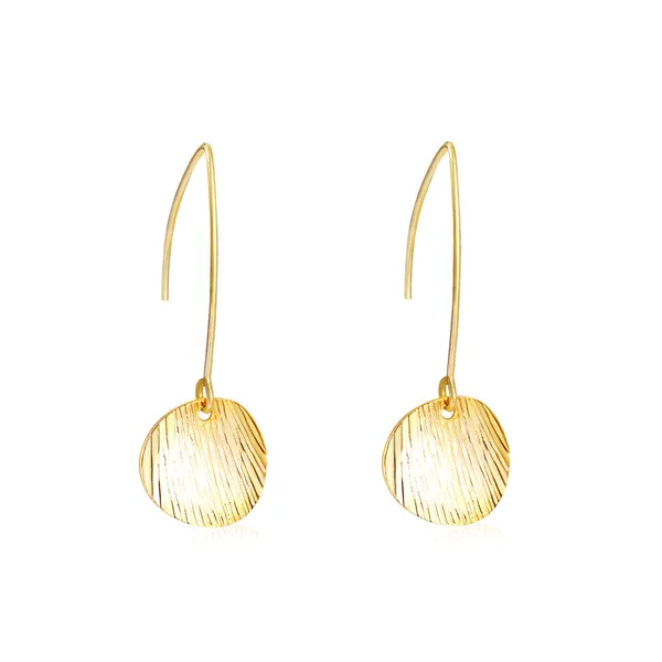 Gold_Tone_Textured_Fan_Drop_Earrings_for_Women