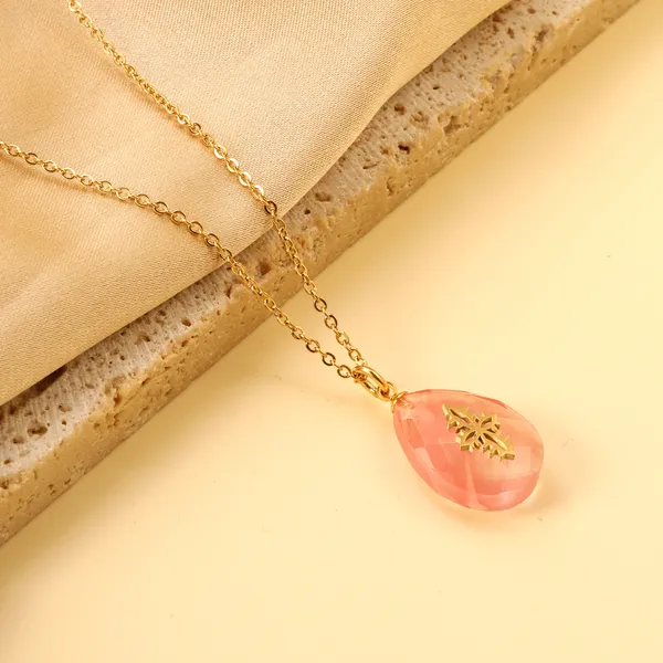 Pink_Gold_Tone_Teardrop_Pendant_Necklace_for_Women