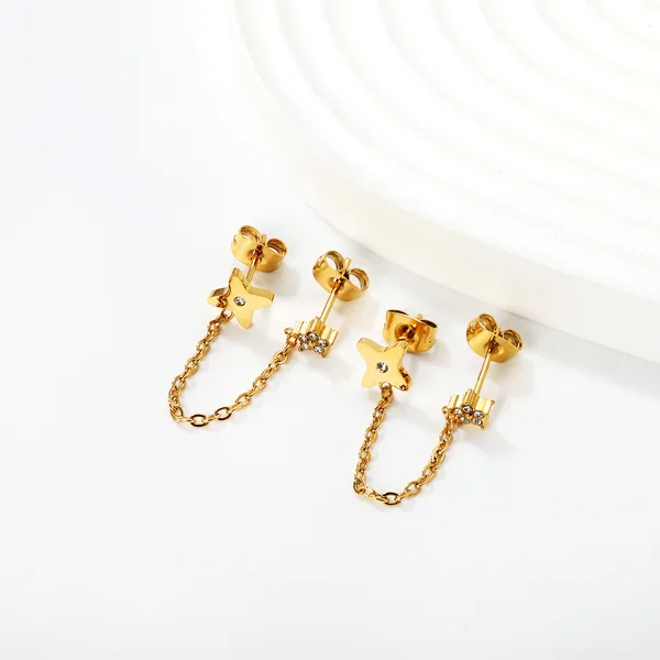 Gold_Tone_Chain_Link_Cross_Earrings_for_Women