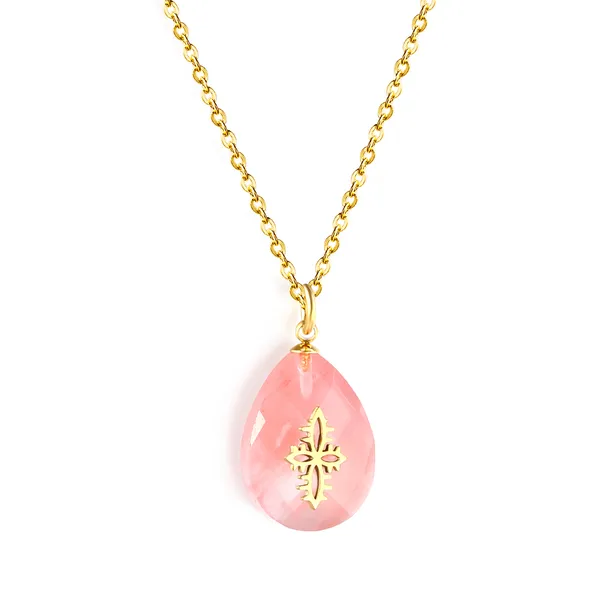 Pink_Gold_Tone_Teardrop_Pendant_Necklace_for_Women
