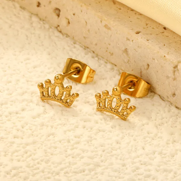 Gold_Tone_Crown_Stud_Earrings_for_Women