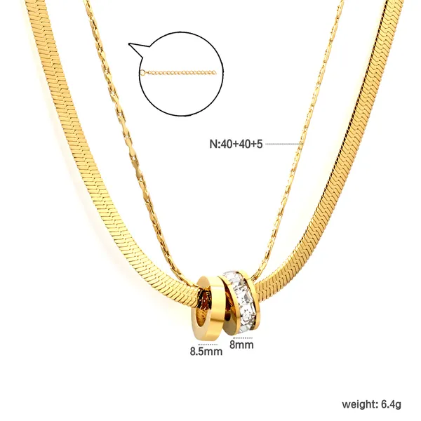 Gold_Tone_Dual_Layer_Ring_Pendant_Necklace_for_Women
