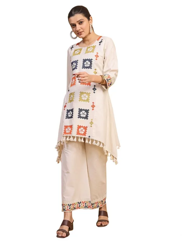 Cream_Printed_Kurta_Set_for_Women