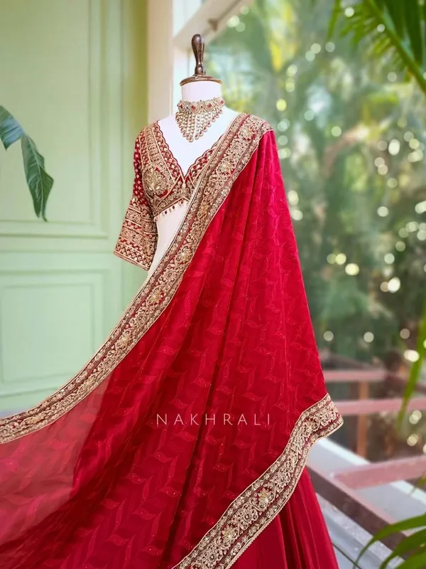 Red_Embroidered_Flared_Lehenga_Choli_Set_for_Women