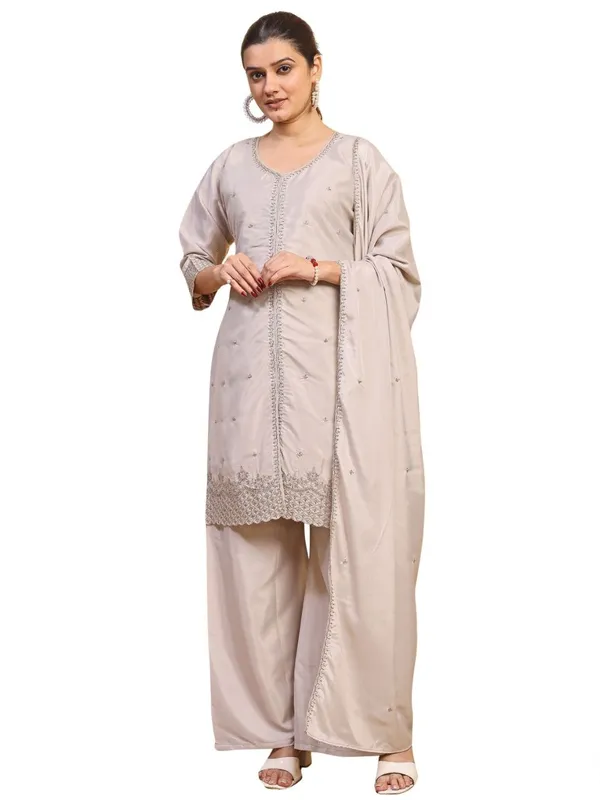 Beige_Embroidered_Anarkali_Kurta_Set_for_Women