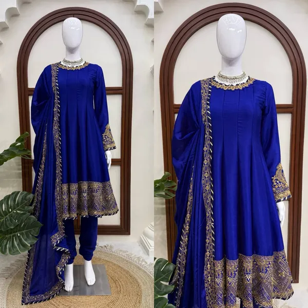 Blue_Embroidered_Anarkali_Suit_Set_For_Women