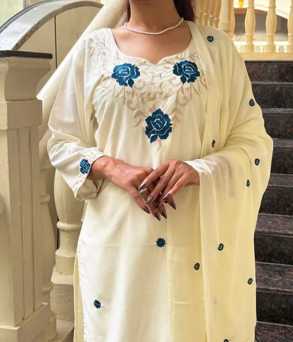 Featuring_beautiful_Heavy_Suit_Set_which_is_beautifully_decorated_Embroidered🪡._It_is_paired_with_matching_pants_with_duppata_with_Embroidery🪡.Complet_Lining_with_Beautiful_work_in_duppata*