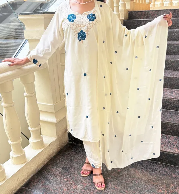 Featuring_beautiful_Heavy_Suit_Set_which_is_beautifully_decorated_Embroidered🪡._It_is_paired_with_matching_pants_with_duppata_with_Embroidery🪡.Complet_Lining_with_Beautiful_work_in_duppata*