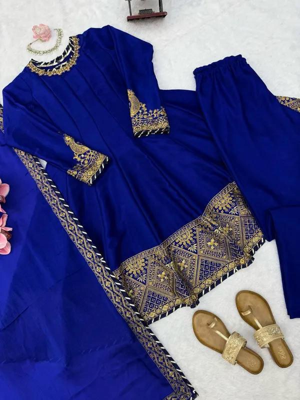 Blue_Embroidered_Anarkali_Suit_Set_For_Women
