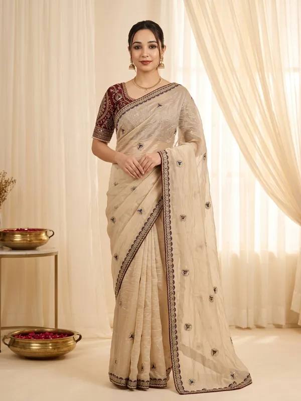 New_Launching_Vayara_sequence_and_zari_embroidery_work_with_multi_Arco_border_Saree