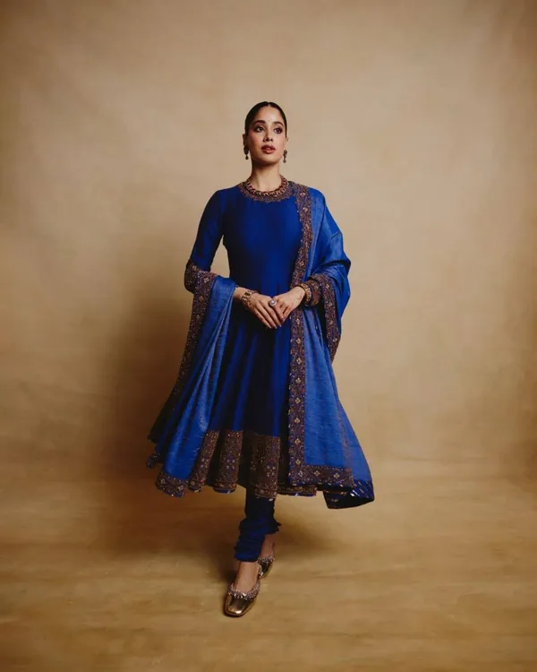 Blue_Embroidered_Anarkali_Suit_Set_For_Women