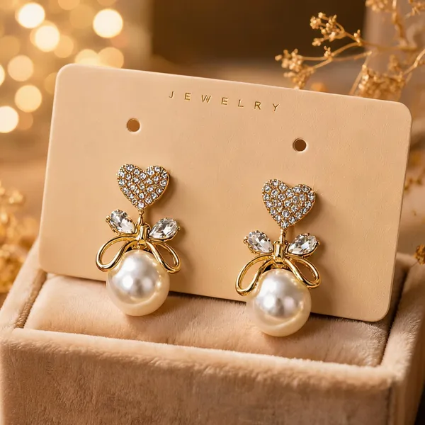 Gold_Pearl_&_Crystal_Rhinestone_&_Alloy_Drop_&_Dangle_Earrings_For_Women