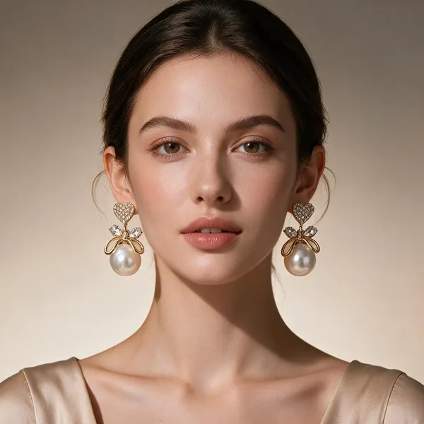 Gold_Pearl_&_Crystal_Rhinestone_&_Alloy_Drop_&_Dangle_Earrings_For_Women