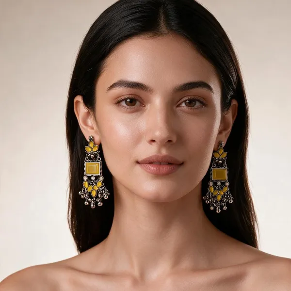 Silver_&_Yellow_Alloy_Drop_&_Dangle_Earrings_For_Women