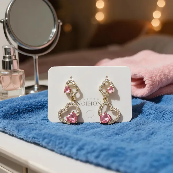 Gold_&_Pink_Alloy_Drop_&_Dangle_Earrings_For_Women