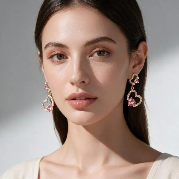 Gold_&_Pink_Alloy_Drop_&_Dangle_Earrings_For_Women