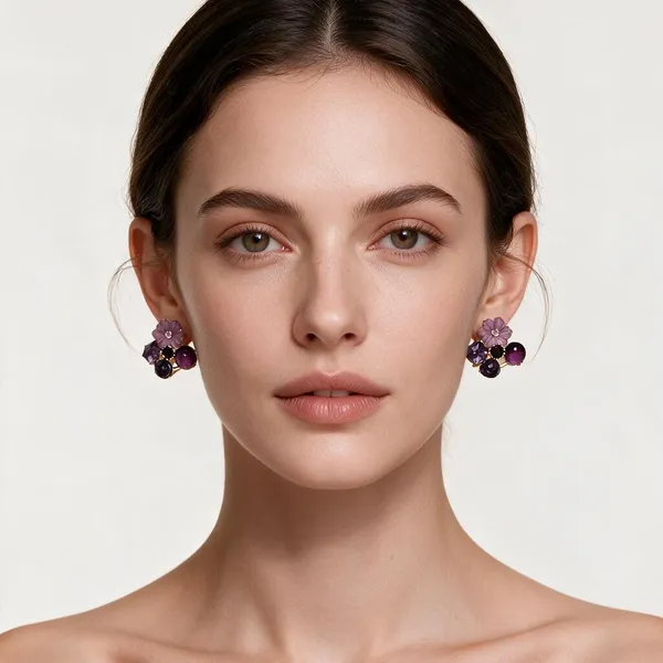 Purple_Alloy_Stud_Earrings_For_Women