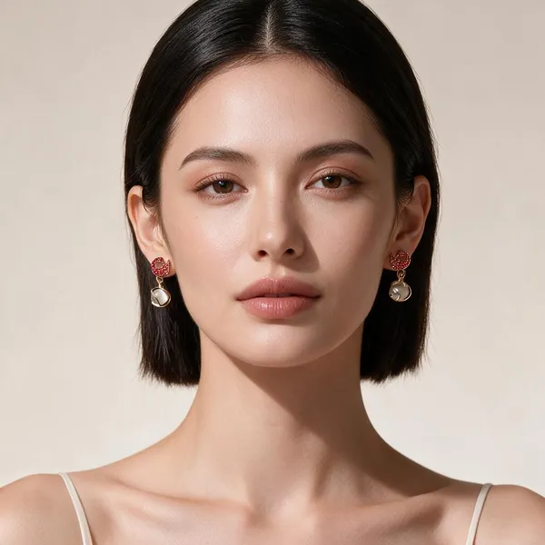 Gold_&_Red_Alloy_Drop_&_Dangle_Earrings_For_Women