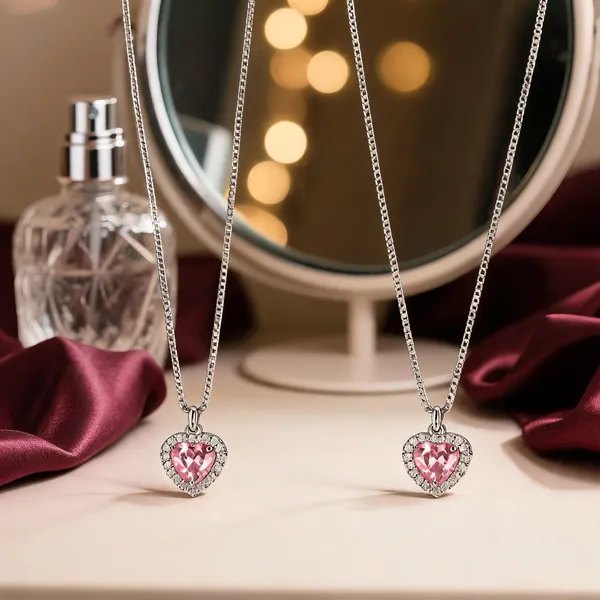 Silver_Sterling_Silver_&_Titanium_Necklace_Set_For_Women