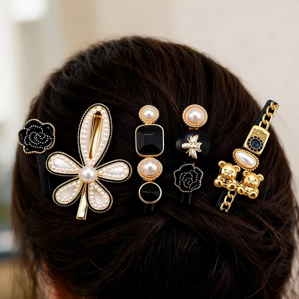 Gold_&_Black_Alloy_Hair_Accessories_Set_For_Women_(Pack_of_5_)