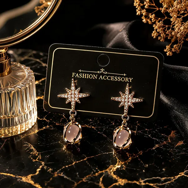 Gold_Rhinestone_&_Alloy_Drop_&_Dangle_Earrings_For_Women