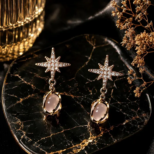 Gold_Rhinestone_&_Alloy_Drop_&_Dangle_Earrings_For_Women