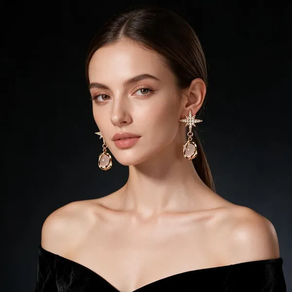 Gold_Rhinestone_&_Alloy_Drop_&_Dangle_Earrings_For_Women