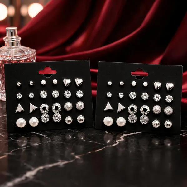 Silver_&_Black_Silver_&_Pearl_&_Alloy_Stud_Earrings_For_Women_(Pack_of_12_)
