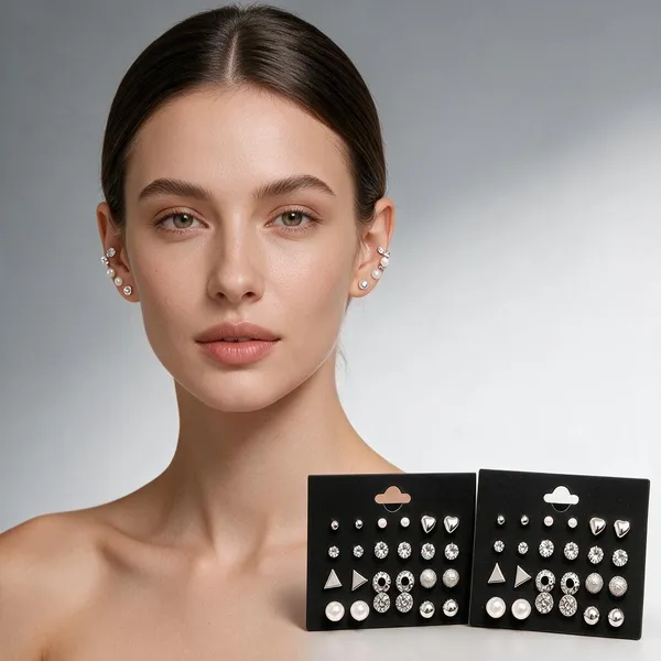 Silver_&_Black_Silver_&_Pearl_&_Alloy_Stud_Earrings_For_Women_(Pack_of_12_)
