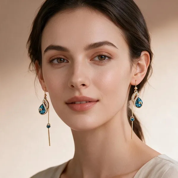 Blue_&_Turquoise_Alloy_Drop_&_Dangle_Earrings_For_Women
