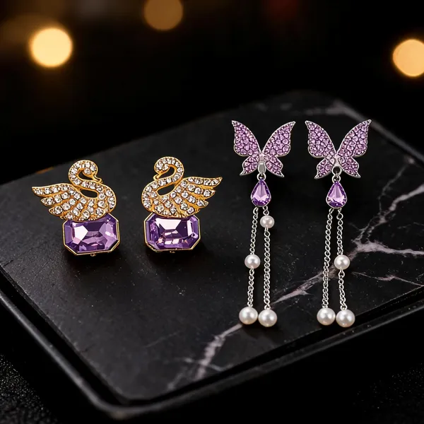 Gold_Rhinestone_&_Alloy_Drop_&_Dangle_Earrings_For_Women_(Pack_of_2_)