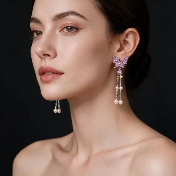 Gold_Rhinestone_&_Alloy_Drop_&_Dangle_Earrings_For_Women_(Pack_of_2_)