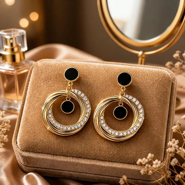 Gold_Rhinestone_&_Alloy_Drop_&_Dangle_Earrings_For_Women