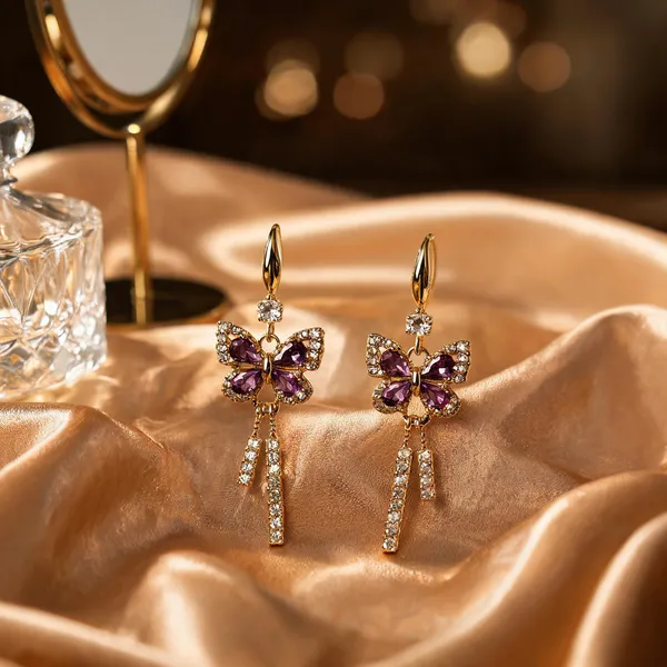 Purple_Rhinestone_&_Alloy_Drop_&_Dangle_Earrings_For_Women