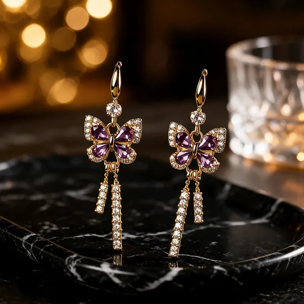 Purple_Rhinestone_&_Alloy_Drop_&_Dangle_Earrings_For_Women