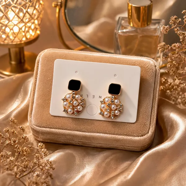 Gold_Pearl_&_Crystal_Rhinestone_&_Alloy_Drop_&_Dangle_Earrings_For_Women