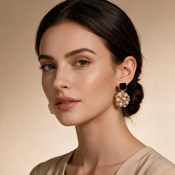 Gold_Pearl_&_Crystal_Rhinestone_&_Alloy_Drop_&_Dangle_Earrings_For_Women