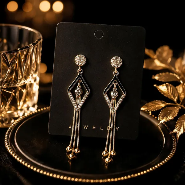 Gold_Rhinestone_&_Alloy_Drop_&_Dangle_Earrings_For_Women