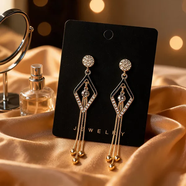 Gold_Rhinestone_&_Alloy_Drop_&_Dangle_Earrings_For_Women