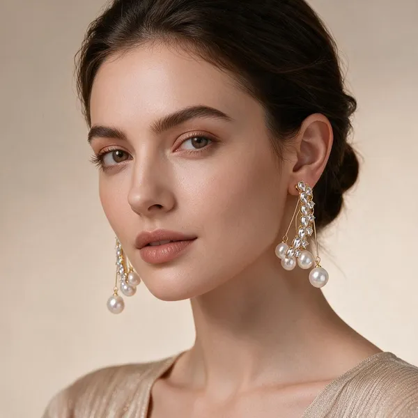 Gold_Pearl_&_Crystal_Rhinestone_&_Alloy_Drop_&_Dangle_Earrings_For_Women